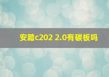 安踏c202 2.0有碳板吗